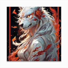 White Wolf , wof girl Canvas Print