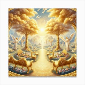 Angels In The Garden 2 Canvas Print