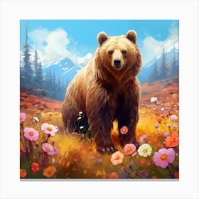 Bear In The Meadow 2 Canvas Print