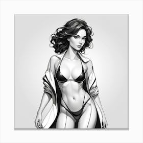 Graphic Design Figure Black And White 2 Art 3 Canvas Print