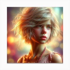 Girl With Blond Hair 1 Canvas Print