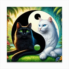 Yin Yang Cats 18 Canvas Print