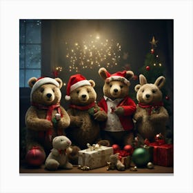 Teddy Bears Christmas Canvas Print