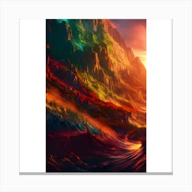 Sunset On The Mountain Canvas Print