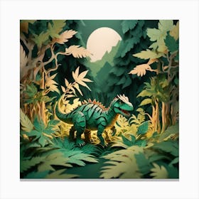 Dinosaur In The Forest 2 Canvas Print