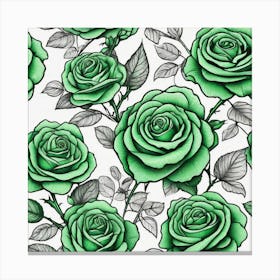 Green Roses 8 Canvas Print