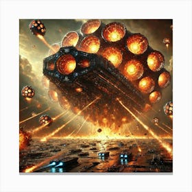 A Sci Fi Depiction Of Firestorm Mines Canvas Print