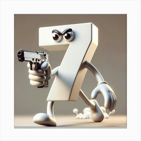 Number 7 With Gun Canvas Print