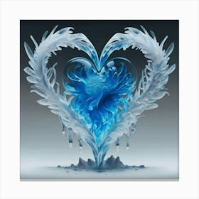 Heart silhouette in the shape of a melting ice sculpture 8 Canvas Print