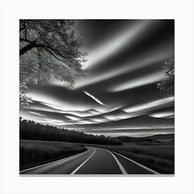 Cloudy Sky Over Road Canvas Print