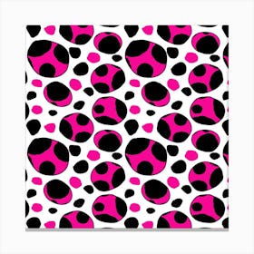 Spotty Retro Pink Canvas Print