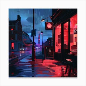 Rainy Night In London Canvas Print