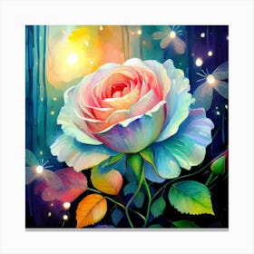 Rose In The Night Canvas Print