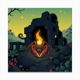 Crab In The Night Canvas Print