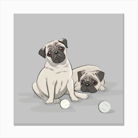 Pugs dog Canvas Print