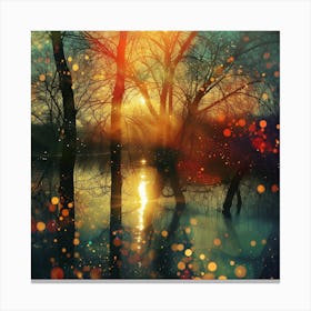 Sunset In The Forest 3 Canvas Print