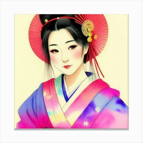 Art in Motion: The Poise of a Traditional Geisha Canvas Print