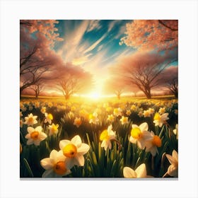 Daffodils in Bloom Canvas Print