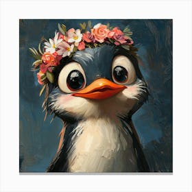 Penguin With Flower Crown 11 Lienzos