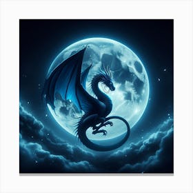 Dragon In The Moonlight 1 Canvas Print