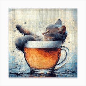 CAT BATHING IN BEER Canvas Print