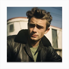 Color Photograph Of James Dean 3 Canvas Print