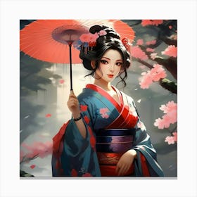 Japanese Geisha Canvas Print