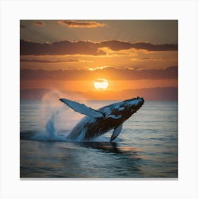 Humpback Whale At Sunset 1 Canvas Print