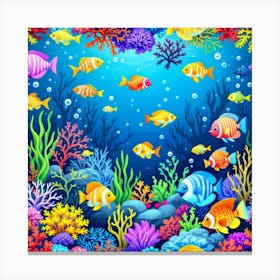 Colorful Underwater Scene Canvas Print