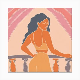 Woman On A Balcony Canvas Print