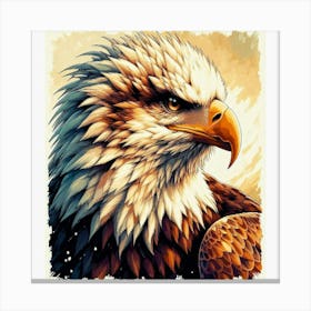 Bald Eagle Painting in water color Canvas Print