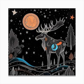 Spirit Zodiac moose Canvas Print