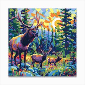 Elk Painting Canvas Print