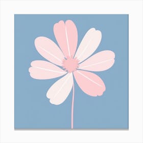 A White And Pink Flower In Minimalist Style Square Composition 420 Canvas Print