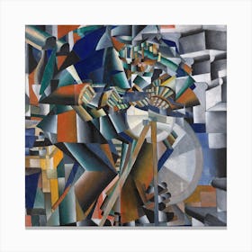 The Knife Grinder Or Principle Of Glittering, Kazimir Malevich Square Canvas Print