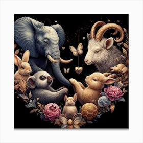 Heart Of Animals 1 Canvas Print