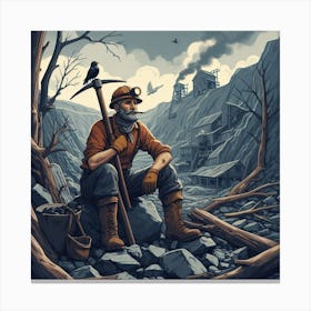 Miner In The Mine Canvas Print