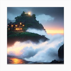 House On The Cliff Canvas Print