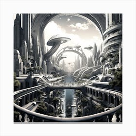 Futuristic City 32 Canvas Print