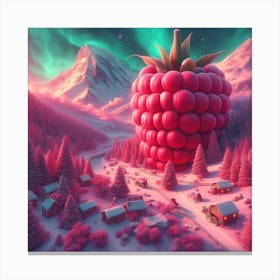 Raspberry In The Snow Canvas Print