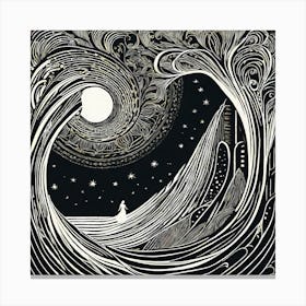A Mysterious Abyss Composed Of Lino cut, 136 Canvas Print