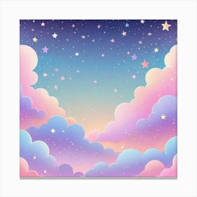 Sky With Twinkling Stars In Pastel Colors Square Composition 216 Canvas Print