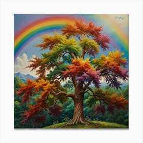 Rainbow Tree Canvas Print