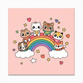 Rainbow Cats Canvas Print