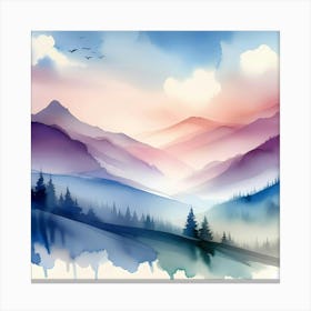 Watercolor Landscape Painting 30 Canvas Print