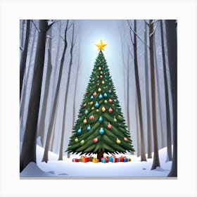 Christmas Tree In The Forest 14 Canvas Print