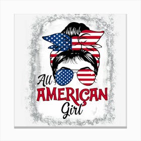 All American Girls 4th Of July Daughter Messy Canvas Print