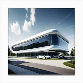 Futuristic Office Building Canvas Print