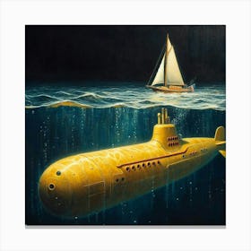 Submarine In The Ocean Canvas Print