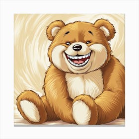 Teddy Bear Cartoon Illustration Canvas Print